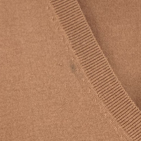 Loft Women’s Tan Deep V Neck Sweater Size Medium - Picture 3 of 7
